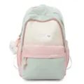Zaino casual da donna, borsa scolastica multi-tasca con bellissimo design pastello. - Borsa Singola / Verde