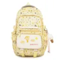 Yellow cute printed school backpack large capacity lightweight double shoulder daypack stylish - Single Bag / Yellow
