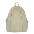 Korean style simple solid color canvas backpack lightweight casual school travel bag for women - Off White