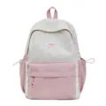 Pink white cute student backpack casual school bookbag stylish lightweight daypack for girls - Single Bag / Pink