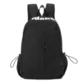Waterproof black backpack for men and women, large capacity casual outdoor travel daypack. - Black