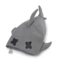 Grey shark shaped storage bag cute cartoon pencil case trendy casual travel pouch for daily use. - Gray