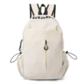 Lightweight waterproof casual backpack with front pocket, durable travel laptop bag for daily use. - White