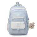 Sac à dos d'écolière style japonais mignon bleu clair motif étoiles sac de cours décontracté - Bleu