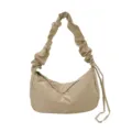 Khaki nylon pleated casual crossbody shoulder bag for women daily commute casual use - Khaki
