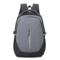 Casual lightweight laptop backpack for men and women, stylish large capacity travel school bag. - Gray