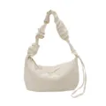 Large capacity casual pleated nylon shoulder bag crossbody dumpling bag off-white - Off White