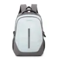 Lightweight casual backpack, grey and light blue variant, ideal for students and daily travel. - Blue
