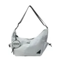 Casual streetwear crossbody bag for men and women, light grey workwear style messenger shoulder bag. - Light Blue