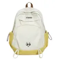 Colorblocked Casual Student Backpack Travel School Bag White Yellow Variant Option - Single Bag / Large Yellow