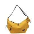 Yellow workwear crossbody bag for men and women, casual commuter messenger bag with small pouch. - Yellow