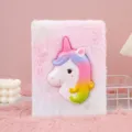 Bonito cuaderno de peluche unicornio agenda kawaii papetería regalo para niños - Estilo 1 / A5