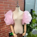 Rosa Puffaermel abnehmbare Armabdeckungen im Hofstil fuer Hochzeitskleid Accessoires - Einheitsgröße / Rosa