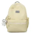 Light yellow school backpack for women large capacity casual student bookbag pendant - Single Bag / Yellow