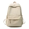 Cute Korean style star patterned casual backpack for students, lightweight travel school bag. - Single Bag / Khaki