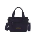 Navy blue nylon casual crossbody handbag, versatile shoulder tote bag for daily commute. - Dark Blue