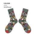 Retro floral fashion mid-tube socks for men and women, stylish street style cotton socks. - Wildflower