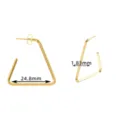 French stainless steel triangle hoop earrings minimalist gold geometric earrings for women jewelry - Triangle (Ear Back) / Gold