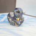 Natural crystal epoxy duck ornament, resin blue stone craft for office home desktop decor. - Lapis Lazuli Style / 6cm