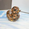Natural crystal gravel epoxy cute duck figurine for home office desktop decoration SKU. - Tiger Eye Style / 6cm
