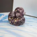 Natural crystal stone resin duck figurine cute animal desktop ornament home decor gift - Dreamy Purple Marble Style / 6cm