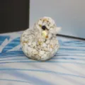 Natural crystal stone epoxy resin duck figurine cute desktop home office decor ornament - White Turquoise Style / 6cm