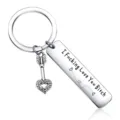 Stainless steel engraved keychain with arrow heart pendant and romantic novelty text for couples. - Creative Engraved Bar Arrow Heart Style (AWSP151004)