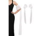 White chiffon long false sleeves flowy arm cover elegant gothic stage performance - One Size / Ivory