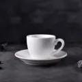 Ceramic coffee cup and saucer set, 90ml espresso mug with plate for home or cafe use. - 90ml Cup and Saucer