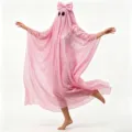 Rosa Pailletten Geist Umhang Kostüm mit großer Schleife, ideal für Halloween Party Cosplay. - Länge 150xBreite 145 / Morgenmantel / Rosa