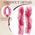Gants d'opéra transparents en tulle froncé manches extensibles pour femme mariage fête thé - Taille unique / Bordeaux