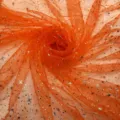 Orange starry tulle mesh fabric lightweight decorative material for DIY sewing apparel. - Orange
