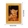 Vintage cat smoking oil painting fridge magnet, cute funny wooden magnetic sticker 8x6cm - MZCT574 Smoking Cat (Single Pack)