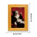 Vintage wooden magnetic fridge sticker with funny smoking cat oil painting art decor - MZCT576 B&W Smoking Cat (Single Pack)