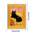 Vintage black cat cocktail fridge magnet retro gold frame cute animal decorative magnet 8x6cm - MZCT575 Sofa Cat with Drink (Single Pack)