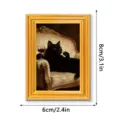 Vintage black cat oil painting fridge magnet, cute nice retro decorative art frame 8x6cm. - MZCT578 Lounge Chair Black Cat (Single Pack)
