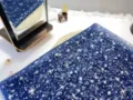 Dark blue star mesh sleeve variant, sheer starry mesh arm cover, elegant wedding accessory - Sapphire Blue