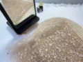 Sparkling star mesh fabric, lightweight sheer material for elegant sleeves and wedding dress DIY. - Champagne