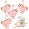 2026 New Cute Unicorn Horse Coaster Silicone Table Mat Mug Pad Office Home Decor - 7