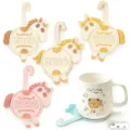 Cute unicorn coaster and bear mug set for office home table decor 2026 new design - 12