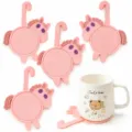 Pink silicone horse coaster 2026 cute cartoon table mat office home drinkware accessory - 19