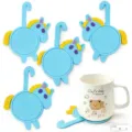 Cute silicone horse butt mug coaster set, creative cartoon table mat detail shot for home office. - 29