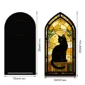 Ottimo inserto per angolo libri in legno luce notturna gatto nero vetrate 10x20cm - Stile Gatto Nero sui Libri (BTU359) / Senza Luce (Busta OPP)