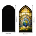 Fermalibri in legno Pavone Vetro colorato Acrilico Luce notturna Scaffale Supporto - Stile Pavone Display (BTU364) / Senza Luce (Busta OPP)