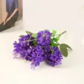 Bouquet de fleurs de lavande artificielles à cinq branches pour déco maison hôtel. - Violet foncé