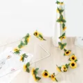 Guirlande de tournesol artificielle pour décoration maison, plante suspendue en soie. - Jaune