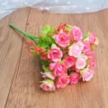 Bouquet de fausses petites roses artificielles pour décoration de mariage et de maison. - Rose