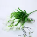 White artificial magnolia bud bouquet for home decoration photography props floral arrangement. - White