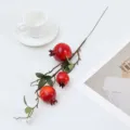 Variante de branche de grenadier artificielle, decor de fruits rouges pour fete maison. - Grenade à 3 Têtes / Rouge