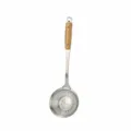 Roestvrijstalen schuimspaan met ergonomisch houten handvat, 12 cm diameter, model #12 - 12cm Zonder Haak